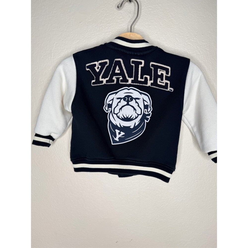Yale University Bulldog Varsity Jacket Navy Cream Baby Toddler Size 12-18M Zara